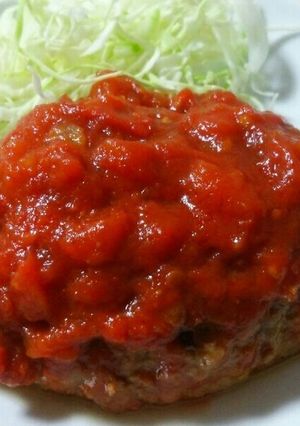 【トマト缶】トマト煮込みハンバーグ-レシピのメイン写真