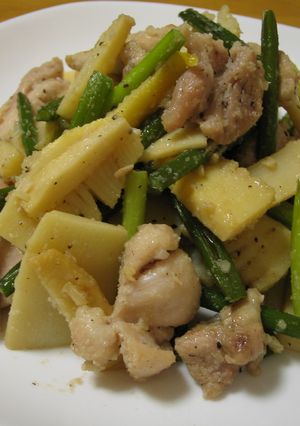 ご飯が進む!!♡筍と鶏肉のにんにく炒め-レシピのメイン写真