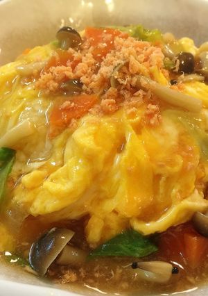 鮭フレークで和風あんかけオムライス♡-レシピのメイン写真