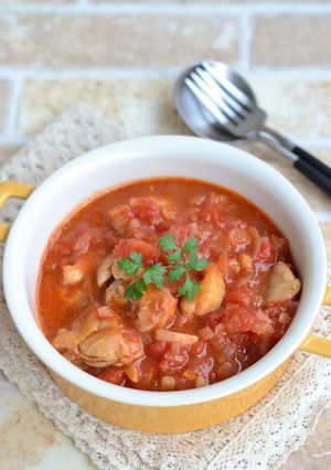 鶏もも肉のトマト煮込み【冷凍・作り置き】-レシピのメイン写真