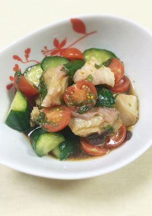 旨っ！トマたこきゅう☆にんにく醤油和え-レシピのメイン写真