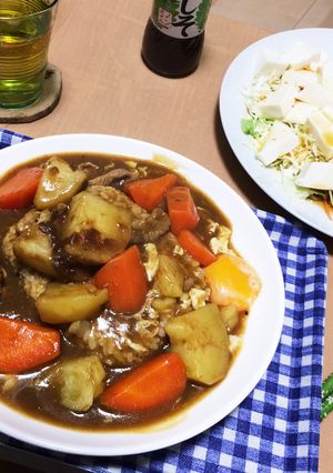 じゃがいもと人参カレーと豆腐サラダ-レシピのメイン写真