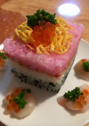 ひな祭り♪ひし型三色寿司♡-レシピのメイン写真