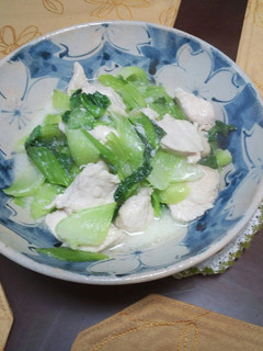 鶏むね肉とチンゲン菜のホワイトソース煮-レシピのメイン写真