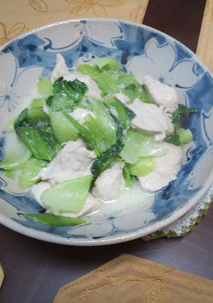 鶏むね肉とチンゲン菜のホワイトソース煮-レシピのメイン写真