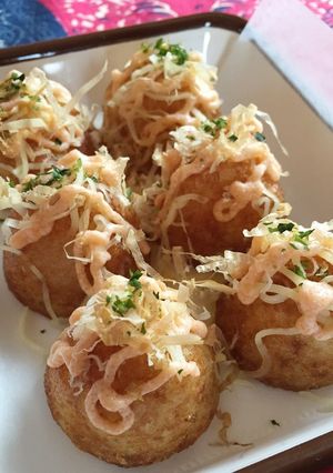 冷凍たこ焼きでカリカリ銀だこチーズ明太風-レシピのメイン写真
