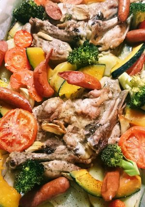 骨付き鶏モモ肉と彩り野菜のグリル❣❣-レシピのメイン写真