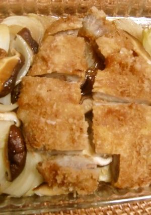 レンジで、簡単、煮トンカツ-レシピのメイン写真