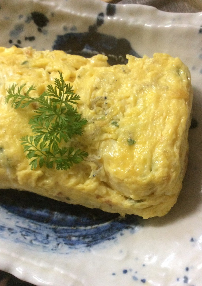 三つ葉とじゃこのだし巻き卵-レシピのメイン写真
