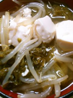 簡単♪菜の花と豆腐 もやしのお吸い物!-レシピのメイン写真
