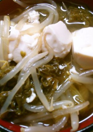 簡単♪菜の花と豆腐 もやしのお吸い物!-レシピのメイン写真