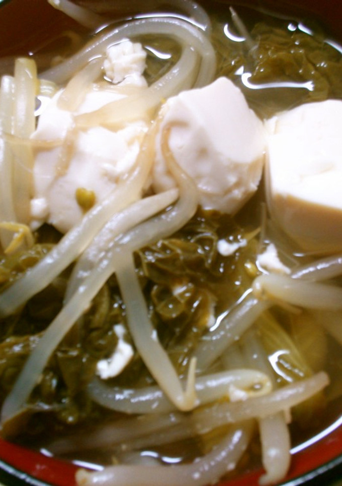 簡単♪菜の花と豆腐 もやしのお吸い物！-レシピのメイン写真