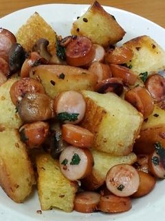 食パンとウインナーのガーリック炒め-レシピのメイン写真