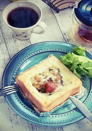 サルベージ朝食♪残りカレ～チーズトースト-レシピのメイン写真