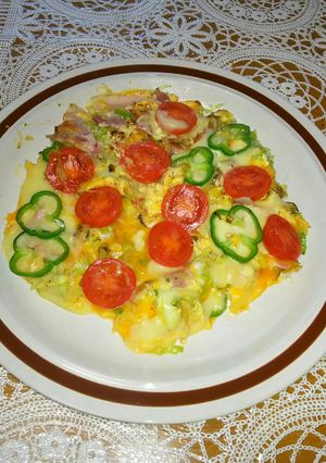 卵とチーズと野菜だけで簡単ピザ♪-レシピのメイン写真