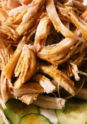 鶏出汁取った後のむね肉でバンバンジー♪-レシピのメイン写真