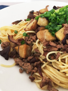 しいたけとひき肉のパスタ-レシピのメイン写真