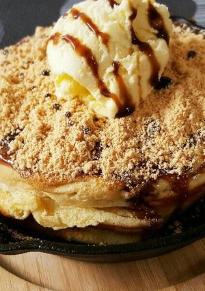 スキレット鍋でふわふわ和風パンケーキ♪-レシピのメイン写真