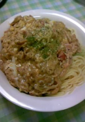 アスパラとクリームチーズのカルボ風-レシピのメイン写真