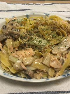鮭ときのこのフィットチーネ-レシピのメイン写真