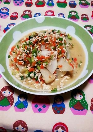 蕪と鶏挽肉のゴマ豆乳煮込み-レシピのメイン写真