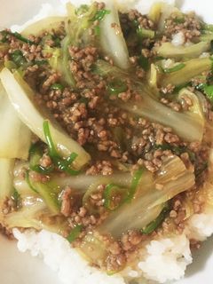 白菜と挽肉のあんかけご飯-レシピのメイン写真