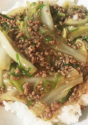 白菜と挽肉のあんかけご飯-レシピのメイン写真
