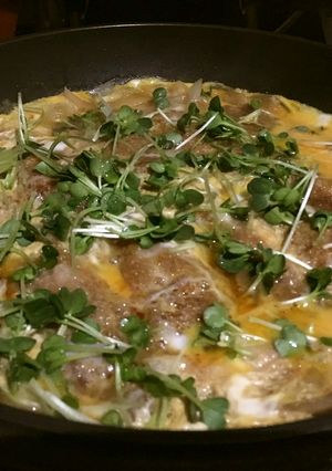 ★キャンプ パンクッカーでカツ煮-レシピのメイン写真