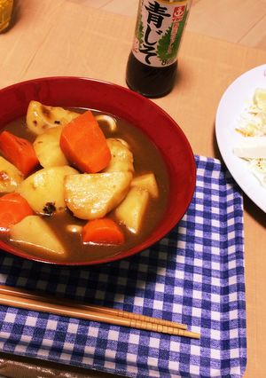 カレーうどんと豆腐サラダ-レシピのメイン写真