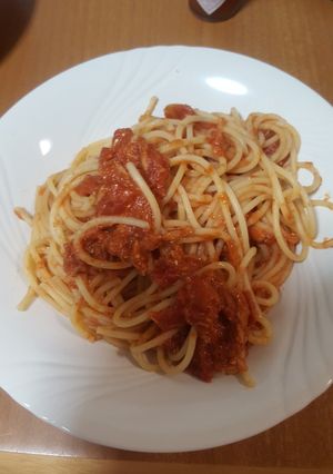 ツナのトマトソーススパゲティー-レシピのメイン写真