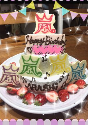 嵐のB.Dケーキ!スポンジ一つで2段に!-レシピのメイン写真