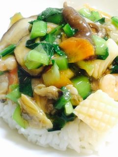 小松菜のトロトロ海鮮丼-レシピのメイン写真