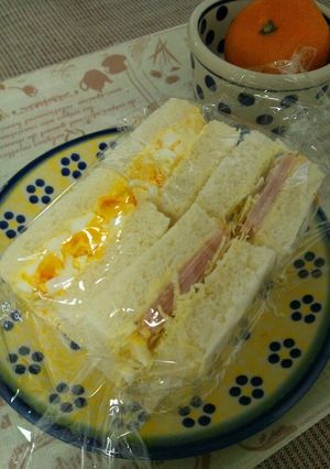 いちどに2種サンド、ハムサンド玉子サンド-レシピのメイン写真