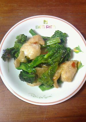 菜の花鶏胸肉のスイートチリソース醤油炒め-レシピのメイン写真