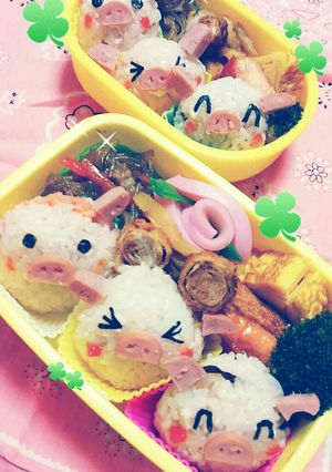 ３びきのこぶた弁当-レシピのメイン写真