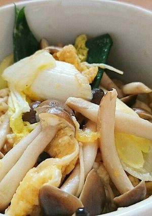 白菜ときのこの卵とじ-レシピのメイン写真