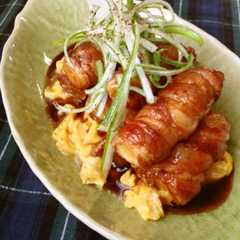รูปของ 材料３つ！黒酢酢豚風☆ねぎの豚肉巻き