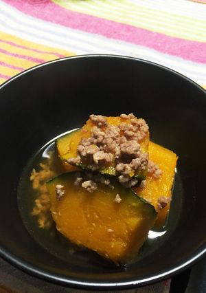 簡単かぼちゃのそぼろ煮-レシピのメイン写真