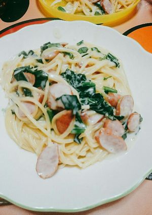 ほうれん草とウインナーのクリームパスタ-レシピのメイン写真