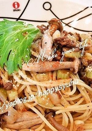 セロリ&ひき肉・エスニック☆パスタ-レシピのメイン写真