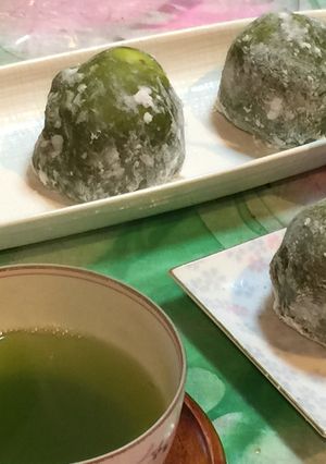 粗挽き茶でいちごクリーム大福-レシピのメイン写真