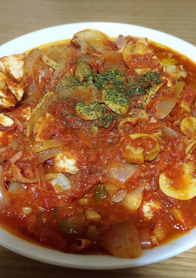 【簡単】ささみとたまねぎのトマト煮-レシピのメイン写真
