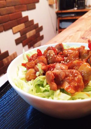 高校生の☆甘辛野菜照り丼-レシピのメイン写真