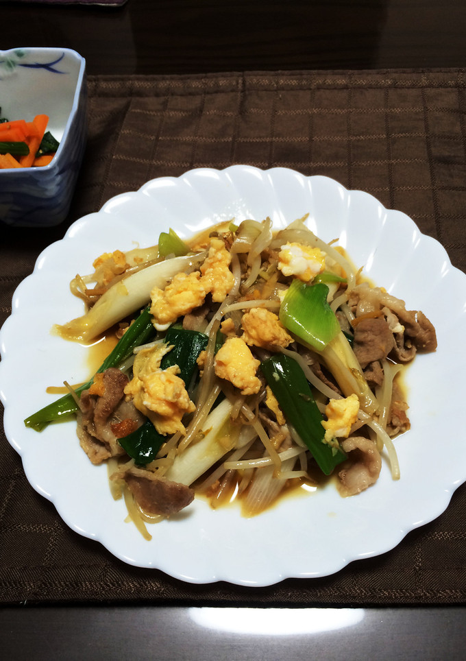 和風の味♪豚肉とネギと卵の炒め物★-レシピのメイン写真