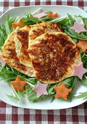 チーズとハムのおからパンケーキ-レシピのメイン写真