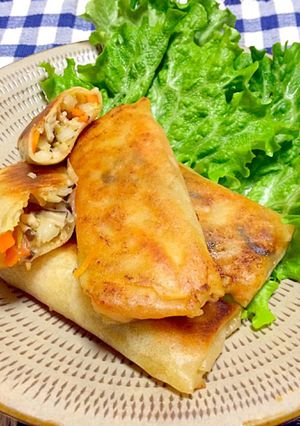 簡単！節約！外パリ中トロ揚げずに焼き春巻-レシピのメイン写真