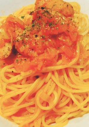 長葱でも美味しかったトマトパスタ☺-レシピのメイン写真