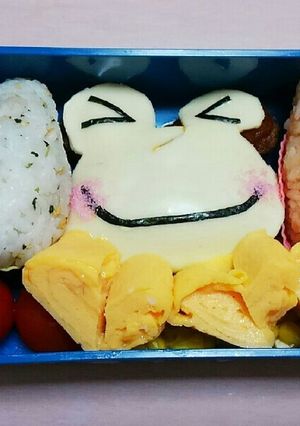 かえるくんハンバーグ弁当-レシピのメイン写真