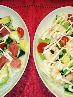 ★えび&アボカド&マグロサラダ★簡単よ♪-レシピのメイン写真