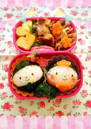 丸おにぎりで簡単！ひな祭り♡キャラ弁-レシピのメイン写真